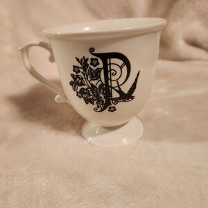 Elegant White Monogrammed Mug Letter R